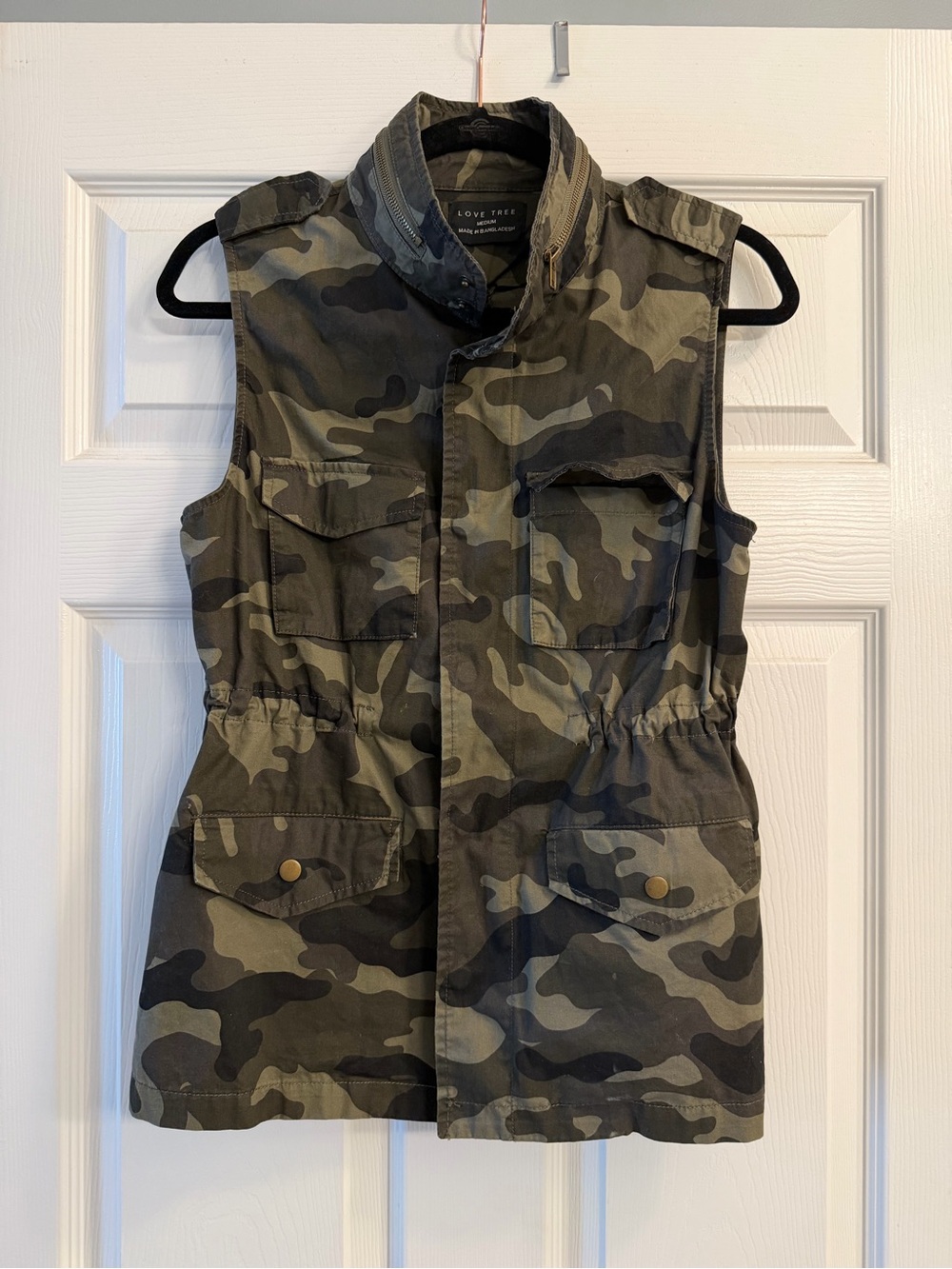Love Tree Girls' Olive Green Camo Utility Vest